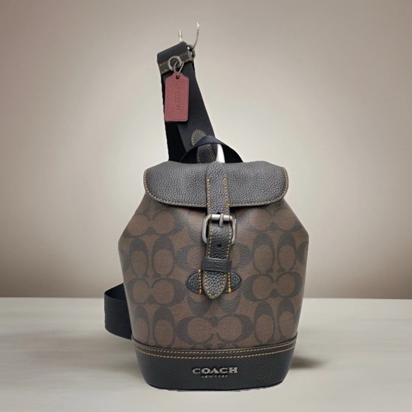 Coach Brown Belt Bag with Signature Monogram - Picture 1 of 6